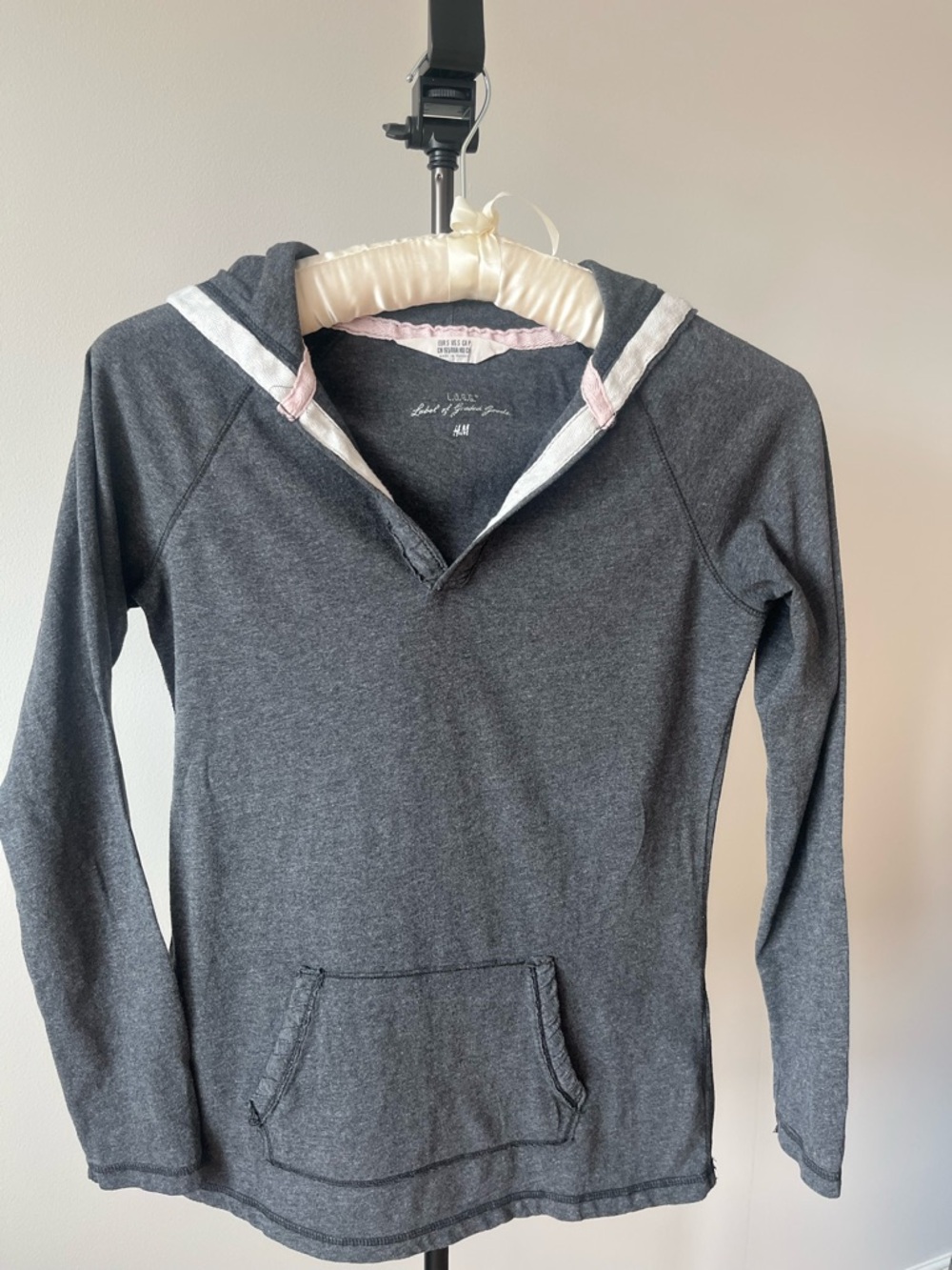 H&M Charcoal Lightweight Hooded Pullover US S